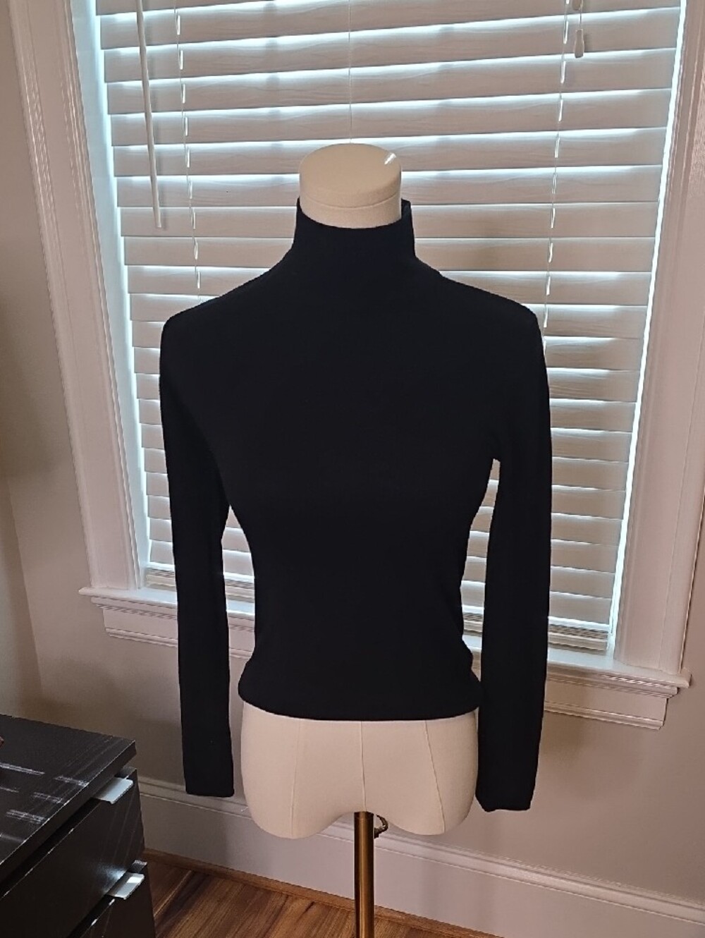 Zara Black Turtleneck Fitted Sweater